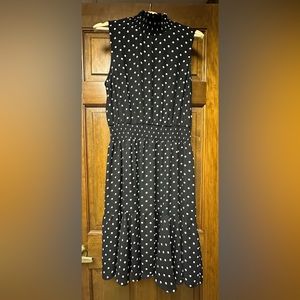 Black dress with white dots, gently worn
